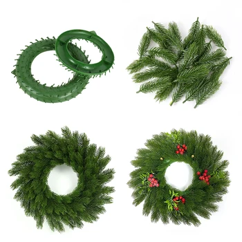 10-30 cm Božič Rattan/Plastični Obroč /Umetne Borovih Iglic Garland Za Dom Božični Dekor DIY Cvetlični Venec Dodatki