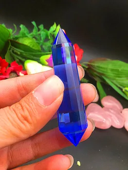 12-stransko quartz crystal blue obelisk, reiki zdravljenje čakre naravnega kamna in mineralnih Božično darilo