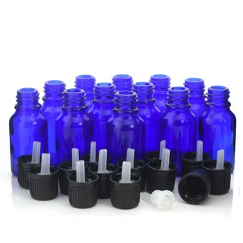 12pcs 15ml Kobalt Modro Steklo Euro Kapalko Steklenice Z Odprtino Reduktorjem Zlorabiti Očitno Skp za Eterično Olje Parfum Aromaterapija
