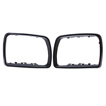 1Pair Avto Black Rearview Mirror Kritje Lupini Strani Ogledalo Okvir Zamenjava za BMW E53 X5 2000-2006