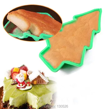 1Pcs Božič Silikonski Torto Plesni Kruh Plesni Fondat Okrasitev Veliko Drevo Palačinka obliko Kuhinja Bakeware Pribor za Kuhanje