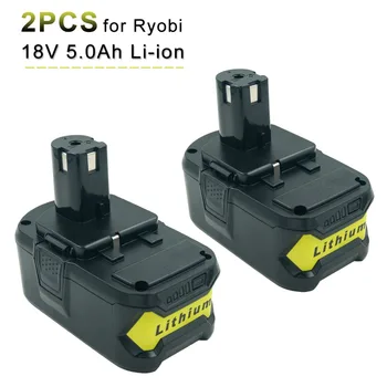 2 Paket Novih 18V 5.0 Ah Litij Baterija za Polnjenje za Ryobi RB18L40 RB18L50 EN Plus električno Orodje, Vrtalnik Baterije