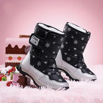2021 blagovne Znamke pozimi otroci čevlji dekle in fant čevlji vode-dokazilo usnje otroci sneg škornji plišastih nepremočljiva modni čevlji