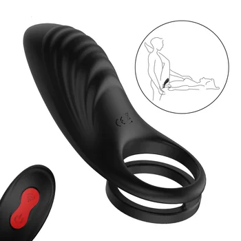 3in1 Multi-speed Wireless Petelin Obroč za Odrasle Sex Igrače za Moške Gay Vibrator Penis Obroči Sex Igrače za Nekaj Klitoris Analni Stimulator