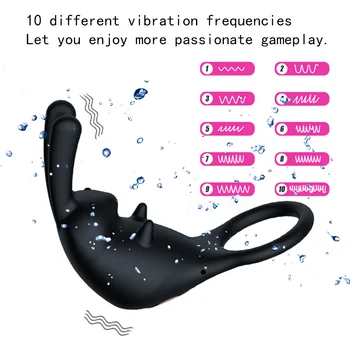 5PCS Zajec Penis Vibrator Obroč Zamudo Izliv Dildo Stimulator Ženske Klitorisa Massager Za Odrasle Moške Seks Igrače