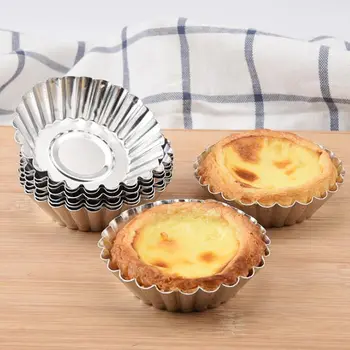 7 cm Muffin Cupcake kovinske Skodelice Krog Za Muffin Cupcake DIY Peko Fondat Muffin Torto Skodelice Plesni F20173427