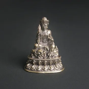 Antik Medenina Manjusri Bodhisattva Namizni Okras za Avalokitesvara Kip Obrti Ornament
