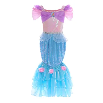 Dekleta Novo Elegantno Princesa Obleko Kratka Sleeved Halloween Uspešnosti Kostum Rojstni Obleke