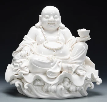 Izdelati Kitajski Dehua belega porcelana vesel, nasmejan kip Bude, No. 5