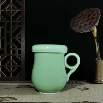 Kava Vrč posodico z Pokrovom in Infuser Filter 13.5 oz Drinkware Keramične Posode iz Porcelana Teacups Mikrovalovno pečico in Pomivalni stroj Varno