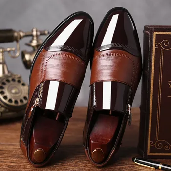 Klasični Poslovni Moški Obleko, Čevlje, Modno Elegantna Formalno Poročni Čevlji Moški Zdrsne na Urad za Priložnostne Oxford Čevlji za Moške Konicami Prstov