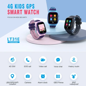 LT31 4G Otroci Pametno Gledati, WIFI, GPS, a-gps Tracker SOS HD Video Klicu se na Zaslonu na Dotik IP67 Neprepustna za Fant Dekle Darilo Otroci 