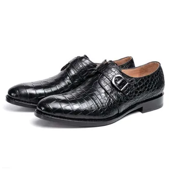 ouluoer nov prihod tajska uvoz krokodil usnja moški čevlji poslovnih Prosti čas moški čevlji Črne moške čevlji