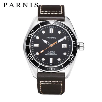 Parnis 45mm Keramični Vrtljivo Ploščo 5ATM Nepremočljiva Samodejni Watch Sapphire Kristalno Mehanske Ure Moške Z Box Darilo PA6032