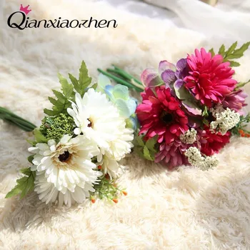Qianxiaozhen Gerbera Umetno Cvetje Za Poroko Ponaredek Cvetje, Poročni Šopek Cvetja Doma Dekoracijo