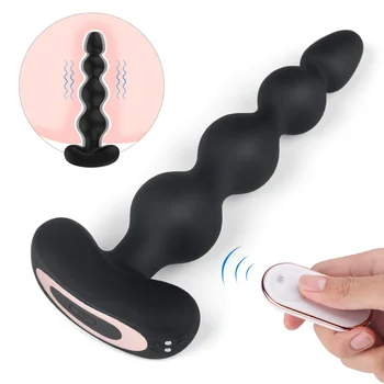 Vibracijska Analne Kroglice Butt Plug Za Ponovno Polnjenje Analni Vibrator Z 9 Vibracije Načini Nepremočljiva Prostate Stimulator Spolnih Igrač Za Moške