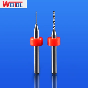 WeiTol 10 kos/veliko 5A 3.175 mm PCB drill bit z Centrirni obroč Premera 0.2-1.15 mm cnc usmerjevalnik bit za Vezje rezanje