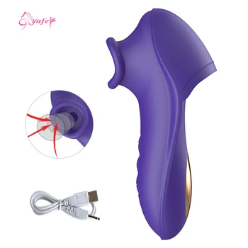 YAFEI Sesanju Vibrator 10 Hitrost Vibracij Bedak Oralni Seks Sesanju Klitoris Stimulator Erotično Sex Igrače Za Žensko Spolno Zdravje
