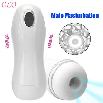 Z Slušalke Penis Sesanju Stimulator Vagina Pravi Muco Moško Samozadovoljevanje Pokal Spolnih Igrač Za Moške 10+6+1 Načini Vibrator