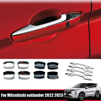Za Mitsubishi Outlander 2022 2023 ABS Chrome Ogljikovih Vlaken Vrat Ročaj vrat skledo skp Zajema Okraskov Car Dekoracija dodatna Oprema