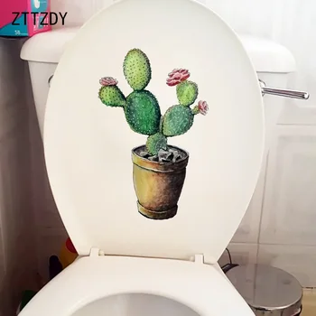 ZTTZDY 16.5 X 25,4 CM Ročno Poslikane Spraviti Kaktus Doma Stenske Nalepke Osebnost WC Toaletni Pribor T6-0053