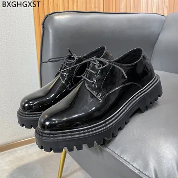 Črno Moško Poročno Obleko, Čevlje, Lakastega Usnja Čevlji za Človeka 2022 Business Casual Čevlji Moški Chaussure De Homme Zapatos De Hombre