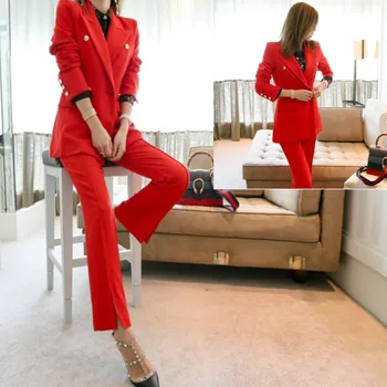 Ženska obleka ženska 2020 nov slog spomladi in jeseni temperament priložnostne modni rdeči urad ženske OL enotno dve / kos obleko