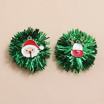 1 Par Božič Srčkan Klinov Uhani Santa Elk Zelenimi Bleščicami Uhani Za Ženske Božično Zabavo Uho Nakit Darilo