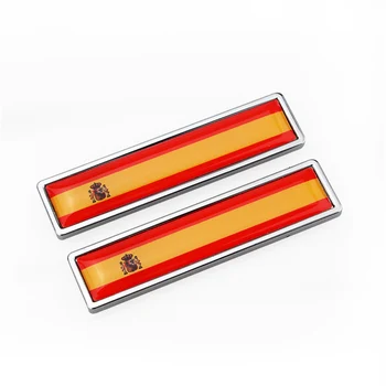 1 Par špansko zastavo Španije 3D Kovinski Avto Nalepke Nalepke za Dekoracijo Značko Emblem Dodatki Avto Nalepke Za Audi, Bmw, Toyota, Seat