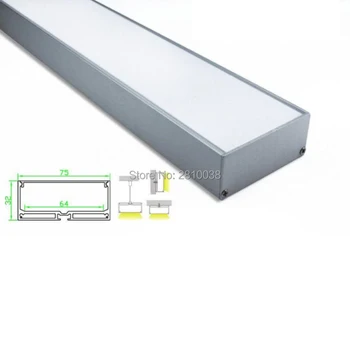 10 Kompletov/Veliko U tip srebrno Eloksiran LED aluminij profil iz Ekstrudiranega Aluminija led profil led Kanal stanovanja za začasno ustavitev svetilke