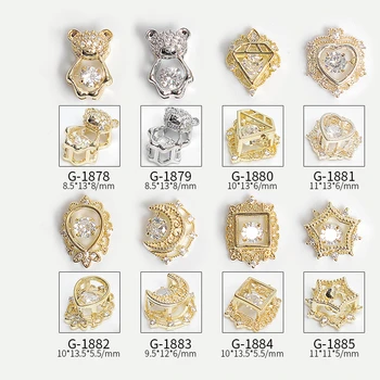 10 Kos Čar Zlitine Luksuzni Cirkon 3D Nail Art Okraski Gibljejo Aktivno Diamond Kristalni Nakit Manikira Oblikovanje Dodatki