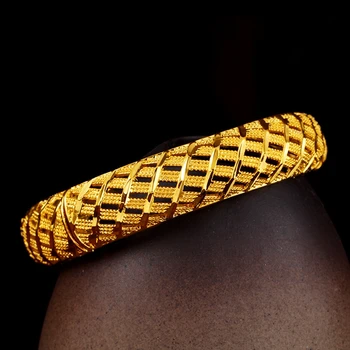15 mm Široko Votlih Bangle Openable Nakit Rumeno Zlato, ki je Napolnjena Klasični Slog Ženska Zapestnica Nakit