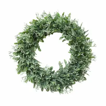 1PC 2020 Umetni Zeleni Listi Wreath15 Palčni vhodna Vrata Venec Lupini Travo Šimšir Venec Za Steno, Okno Stranka Dekor