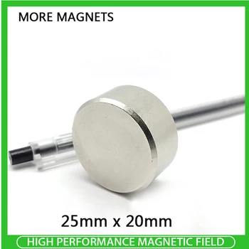 1~10PCS 25x20mm Debele Močno Močno Magnetno Magneti 25 mm x 20 mm Stalno Neodymium Magnetom Okrogla Magnet 25*20 mm