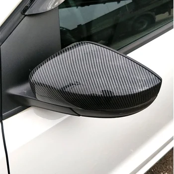 2 kosa Za VW Polo 6R 6C 2014-2017 Strani Krilo Ogledalo Kritje Kape (Ogljikov Učinek) za Volkswagen Vzvratnega Ogledala, Pokrov Kape