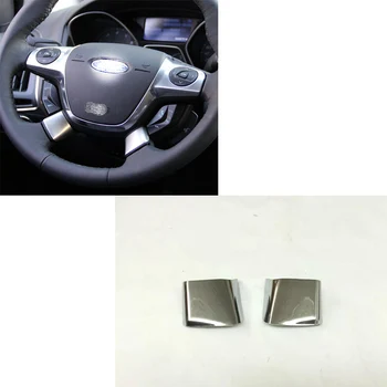 2Pcs/Set ABS Chrome Volan Kritje Bleščica Modeliranje Trim Ploščo, Nalepke za Ford Focus 3 Mk3 Kuga Pobeg 2012 2013 2014 2015