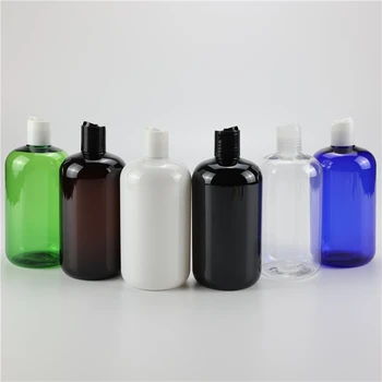 500 ML X 10 Bela Črna Jasno, Rjava Plastično Steklenico, Z Disk Vrh Skp Prazno Eterično Olje Kozmetične Embalaže Šampon Losjon za Steklenico