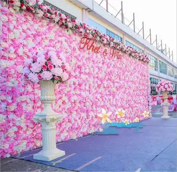 60X40CM Romantično Umetno Rose Hydrangea Cvet Steno Za svate Fazi In Ozadje Dekoracijo različnih Barvah
