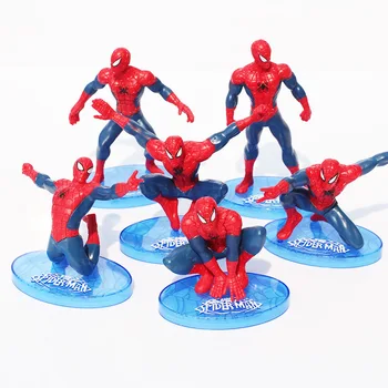 7Pcs/Set Spider-Man Slika Spiderman Spider Man PVC Akcijska Figura, Igrače 7-11 cm Veliko Darilo