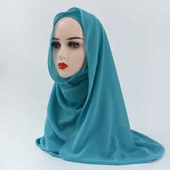 80Colors Šifon Hijabs za muslimanske Šal Malezija Pearl Šifon Mehurček Svileni Šal Šal za Islamsko