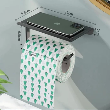 Aluminij Zlitine Toaletni Papir Držalo Pasu Z Pladenj Kopalniški Pripomočki Kuhinjski Steni Viseče Punch-Brezplačno Toaletni Papir Roll Imetnik