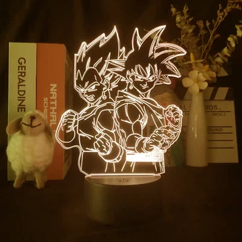 Anime Dragon Ball Noč Lahka 3D LED Luči Risanka Dotik Remote Control Desk Lučka za Okras otroške Igrače Darilo za Rojstni dan