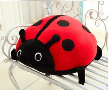 big Sedem srce ladybug plišastih igrač rdeče in črno ladybug blazino lutka darilo igrača približno 55 cm