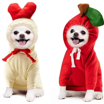 Božič Sadje, Oblačila za Pse, za Majhne Pse hoodies Toplo Runo Pet Oblačila Kuža, Mačka Kostum Plašč za francoski Chihuahua Jakna