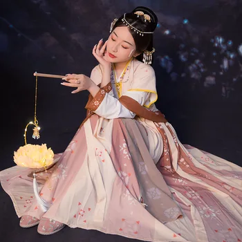 Dekleta Kitajsko Hanfu Tradicionalni Noši Ženske Elegantne Ljudski Ples, Oblačila Za Orientalske Tang Dyansty Cosplay Vintage Obleko Pravljice Določa