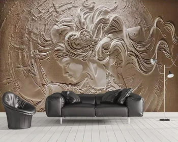 Dekorativne tapete 3D relief lepoto v ozadju stene