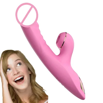 DIBE Silikonski Rabbit Vibrator za G-Spot Klitoris Sesanju Stimulator Nepremočljiva Ogrevanje Vibracijsko Masažo Palico Adult Sex Igrača Za Ženske