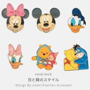 Disney Mickey Mouse Broška Anime Slika Donald Duck Winnie The Pooh Emblem Klobuk Oblačila, Nahrbtnik Pribor Božično Darilo