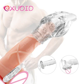 EXVOID 2 kom/Set Penis Prstan Silikonski Zamudo Izliv Sex Igrače za Pare Kondom glavice penisa Penis Kritje Sex Shop