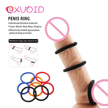 EXVOID Spolnih Igrač za Moške Sex Shop Petelin Zaklepanje Obroči Silikonski Širitve Odraslih Porducts Penis v Erekciji Obroč 3Pcs Zamudo Izliv